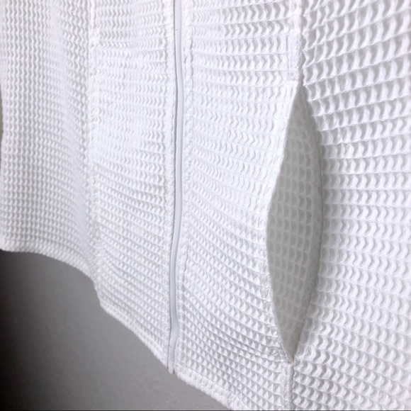 White CJ Banks Jacket Waffle Knit Full Zipper Plus - Picture 2 of 8